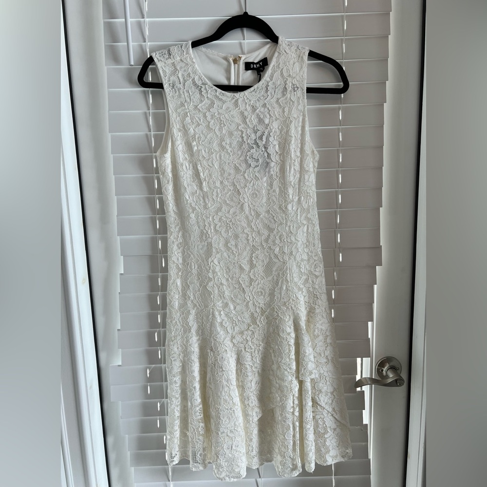 DKNY white lace size 6 dress